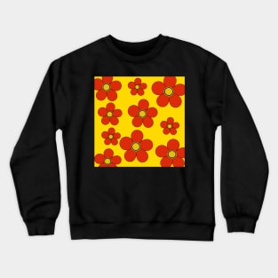 retro hippy flower power pop art pattern Crewneck Sweatshirt